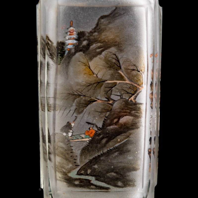 周樂元 內畫山水人物鼻烟壺 | A Chinese inside-painted 'landscape' and 'figural' snuff bottle, signed Zhou Leyuan - 图7