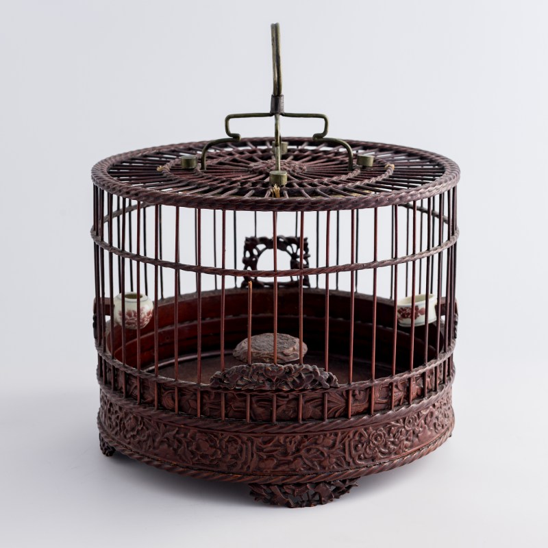 民國 竹雕圓形鳥籠 | A Chinese bamboo birdcage, Republic period - 图3