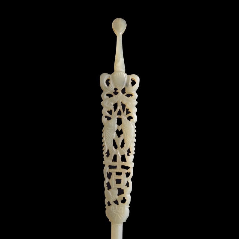 十九世紀 玉發簪 | A Chinese jade hairpin, 19th century - 图6