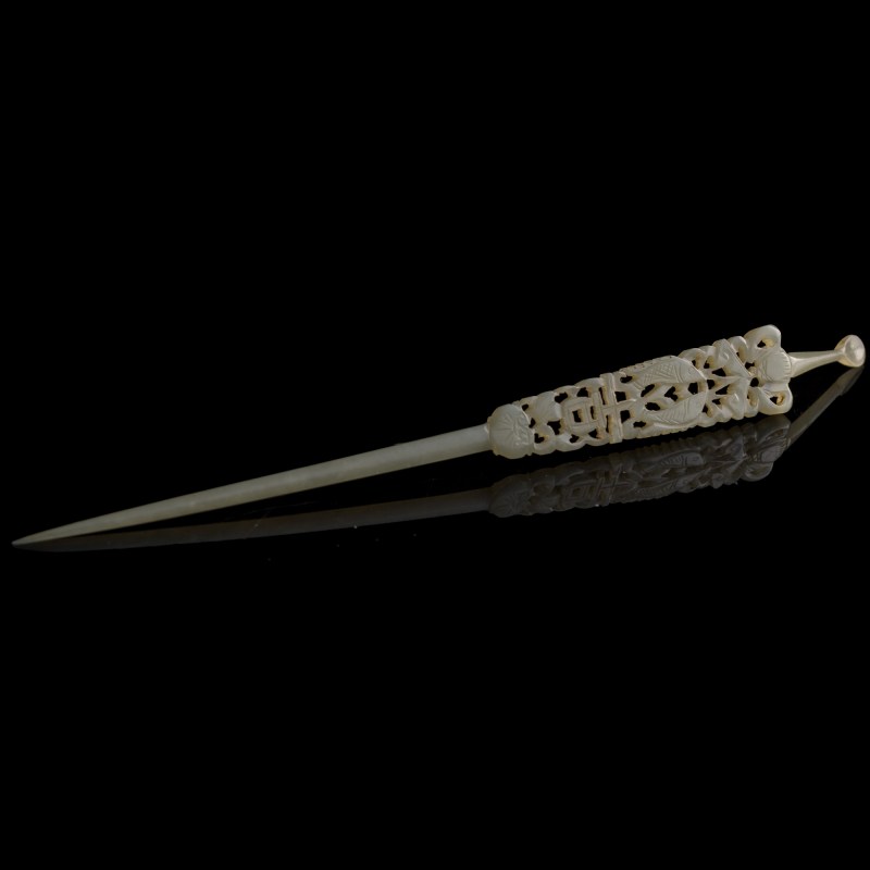 十九世紀 玉發簪 | A Chinese jade hairpin, 19th century - 图5