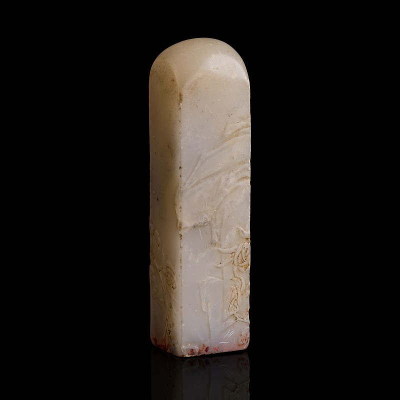 1949年 壽山石刻花卉印章 | A Chinese carved Shoushan 'stone floral' seal, dated 1949 - 图3