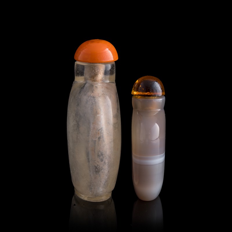 十八/十九世紀 瑪瑙及水晶鼻烟壺 | A Chinese agate and a crystal snuff bottle, 18th/19th century - 图4