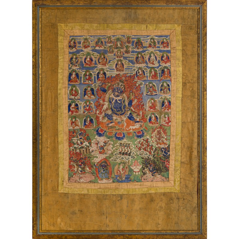 十八世紀 六臂瑪哈嘎拉唐卡 | A Tibetan Mahakala Thangka, 18th century