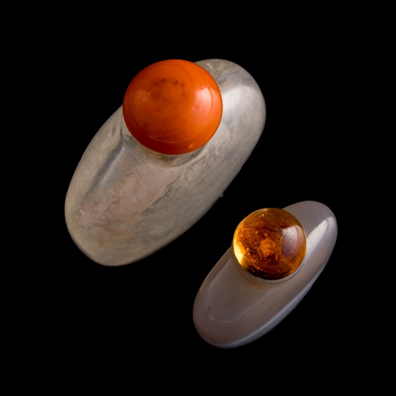 十八/十九世紀 瑪瑙及水晶鼻烟壺 | A Chinese agate and a crystal snuff bottle, 18th/19th century - 图7