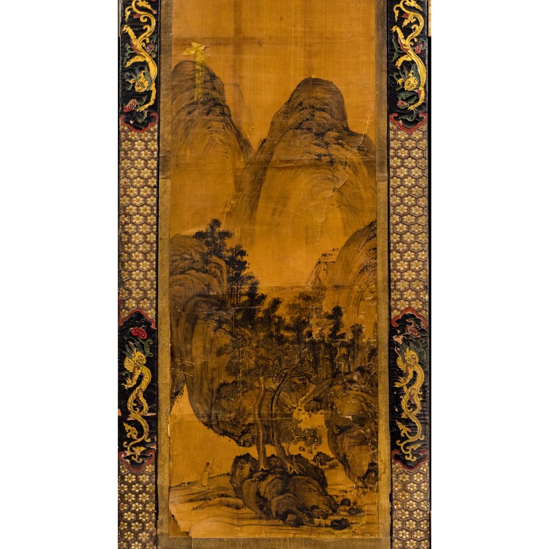 清康熙 黑漆地彩繪人物故事屏風六扇一套 | A Chinese six-panel painted black lacquer folding screen, Kangxi period, Qing dynasty - 图14