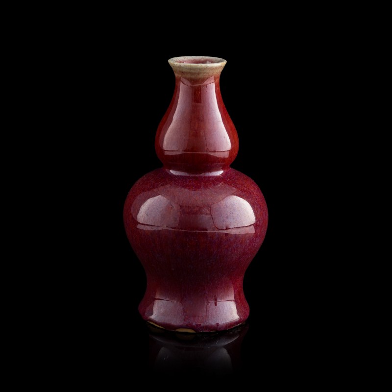 十九世紀早 窑變釉葫蘆瓶 | A Chinese flambe double-gourd vase, early 19th century - 图1
