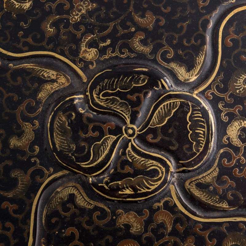 清乾隆 黑漆描金海棠形蓋盒 | A Chinese gilt-lacquer quatrefoil lidded box, Qianlong period, Qing dynasty - 图7