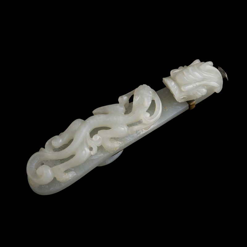 清代 白玉龍勾 | A Chinese white jade dragon hook, Qing dynasty
