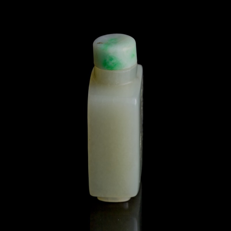 清代 白玉詩文方鼻烟壺 | A Chinese white jade 'inscription' snuff bottle, Qing dynasty - 图5