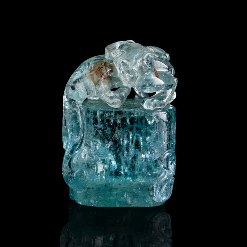清代 海藍寶印章 | A Chinese aquamarine seal, Qing dynasty - 图1