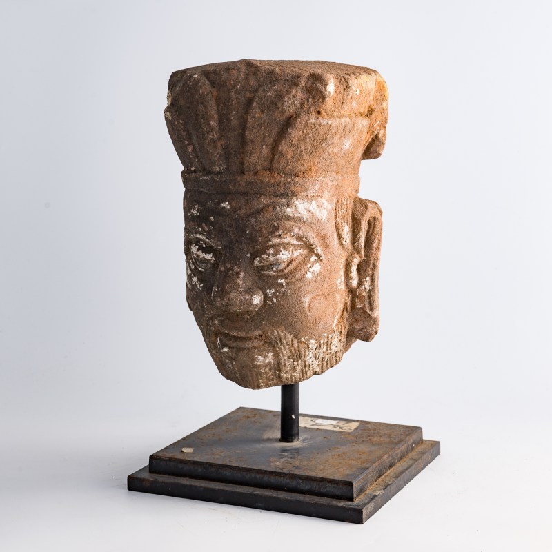 明代或更早 石雕頭像（附座） | A Chinese stone head, Ming dynasty or earlier - 图3