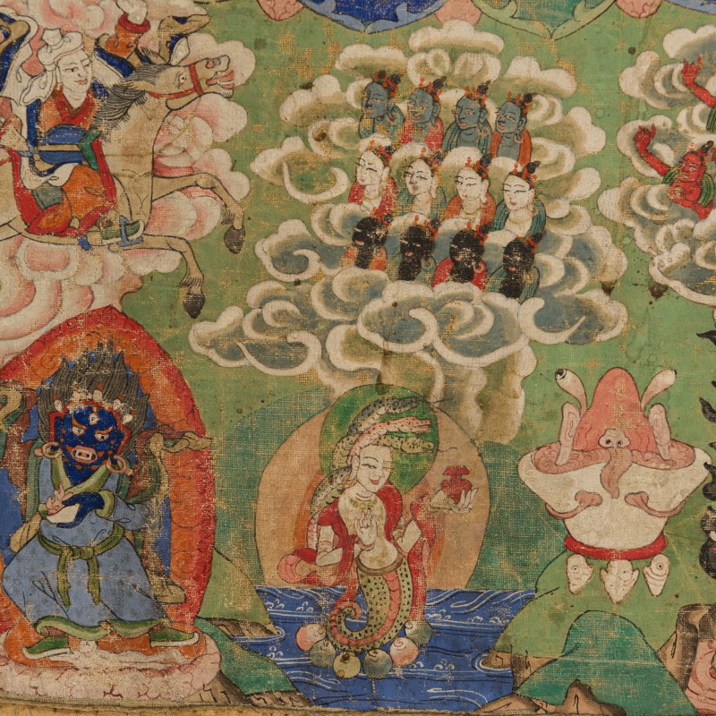 十八世紀 六臂瑪哈嘎拉唐卡 | A Tibetan Mahakala Thangka, 18th century - 图3