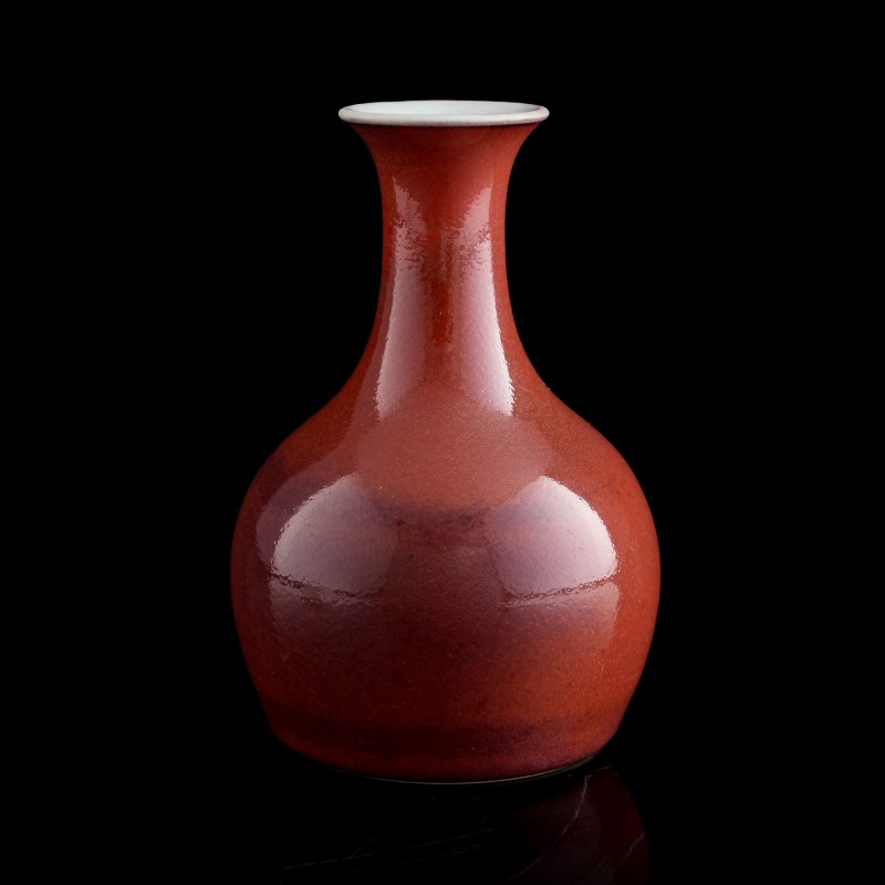 清雍正 祭紅釉瓶 | A Chinese sacrificial-red-glazed vase, Yongzheng period, Qing dynasty - 图1