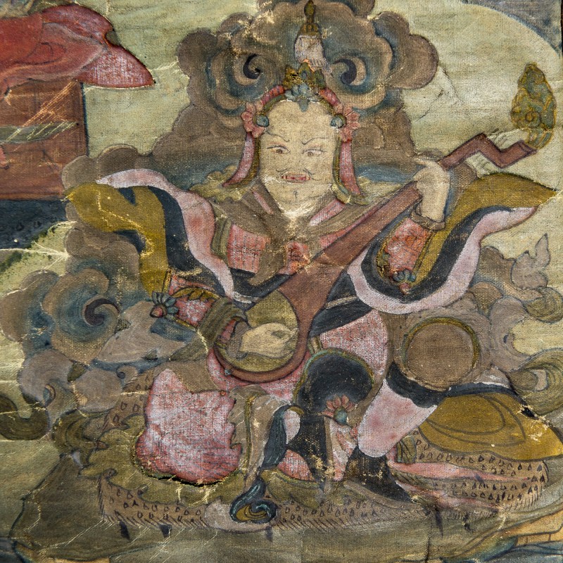 清代 毗瓦巴大成就者唐卡 | A Tibetan thangka of the mahasiddha Virupa, Qing dynasty - 图6