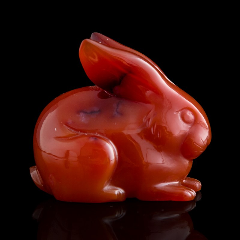 十八世紀 瑪瑙臥兔 | A Chinese agate carving of a rabbit, 18th century - 图4