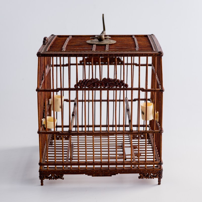民國 竹雕方形鳥籠 | A Chinese bamboo birdcage, Republic period - 图3