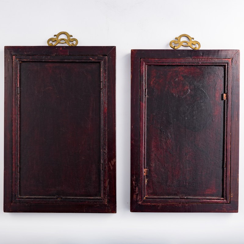 民國 墨彩及粉彩瓷板兩塊 | Two Chinese grisaille and famille rose porcelain plaques, Republic period - 图4
