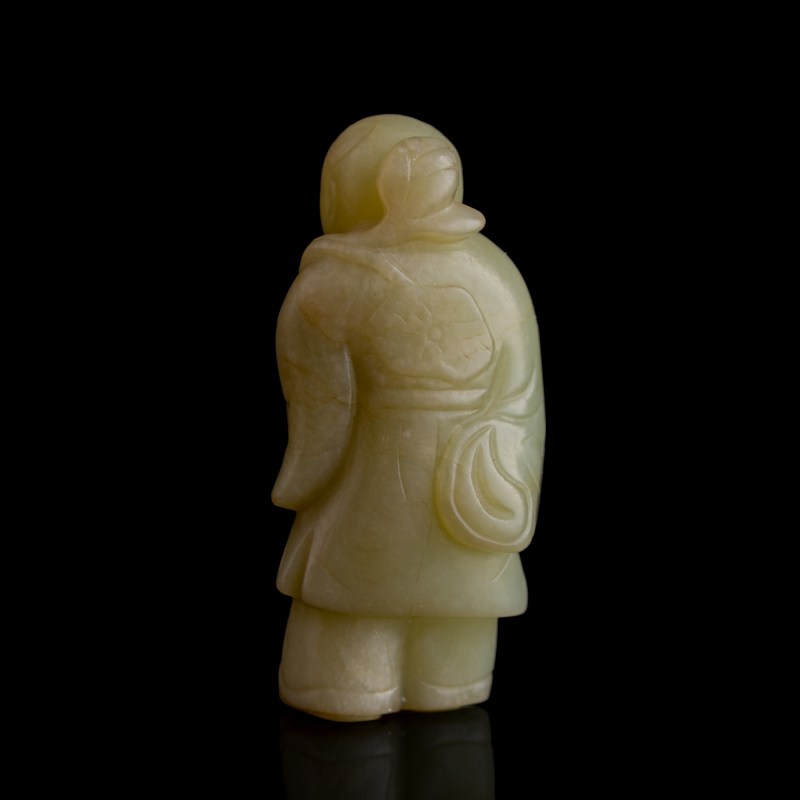 明代 黃玉童子 | A Chinese yellow jade carving of boy holding lotus, Ming dynasty - 图3