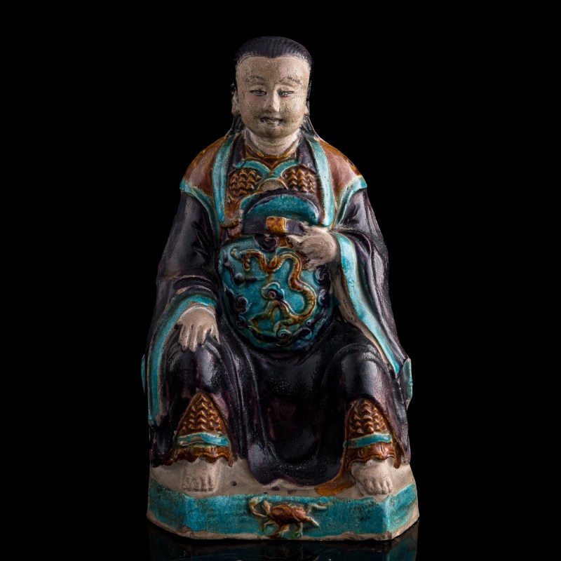 明代 陶塑人物三尊 | Three Chinese pottery figures, Ming dynasty - 图7