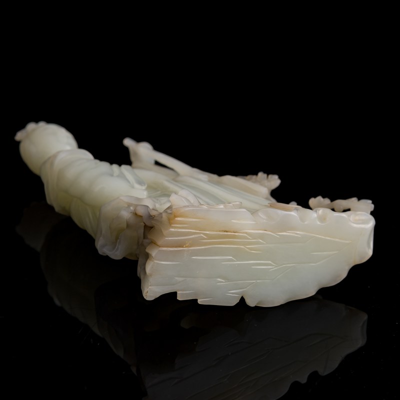 十九世紀 白玉雕黛玉坐像 | A Chinese white jade carving of Lin Daiyu, 19th century - 图7