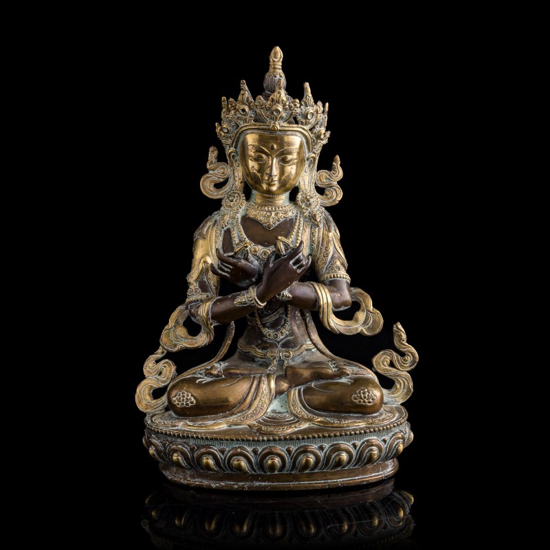 十八世紀 銅鎏金金剛總持像 | A Chinese gilt-bronze Vajradhara figure, 18th century