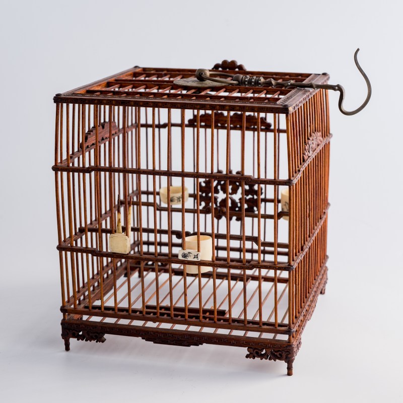 民國 竹雕方形鳥籠 | A Chinese bamboo birdcage, Republic period - 图4