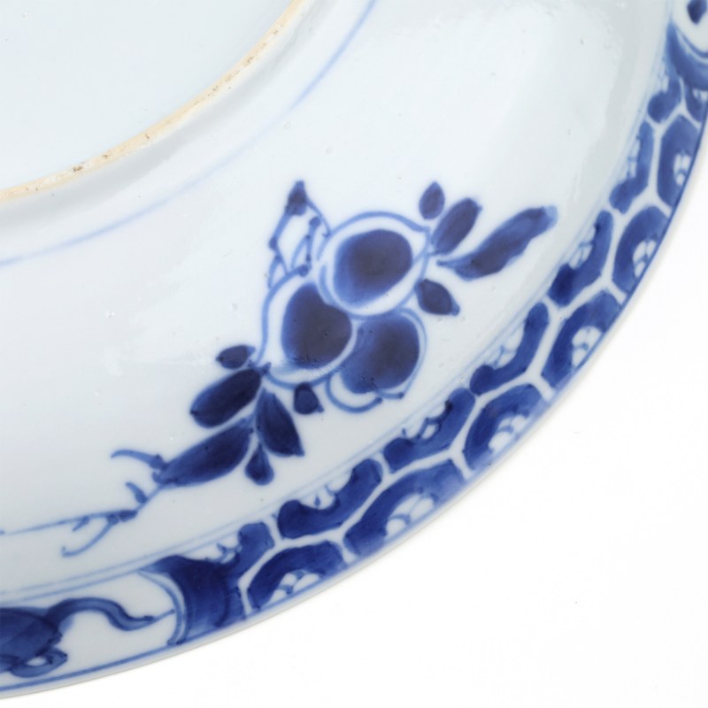 清康熙 青花团花纹盘 - 图5