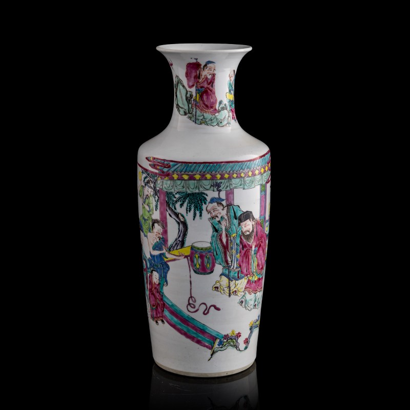 清雍正 粉彩人物瓶 | A Chinese famille rose figural vase, Yongzheng period, Qing dynasty - 图1