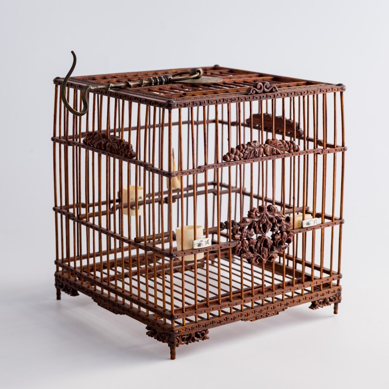 民國 竹雕方形鳥籠 | A Chinese bamboo birdcage, Republic period - 图5
