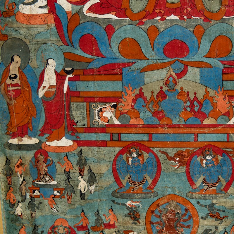 十八世紀 不動如來唐卡鏡框 | A Tibetan thangka of Akshobhya Buddha, 18th century - 图5
