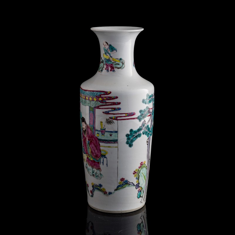 清雍正 粉彩人物瓶 | A Chinese famille rose figural vase, Yongzheng period, Qing dynasty - 图2