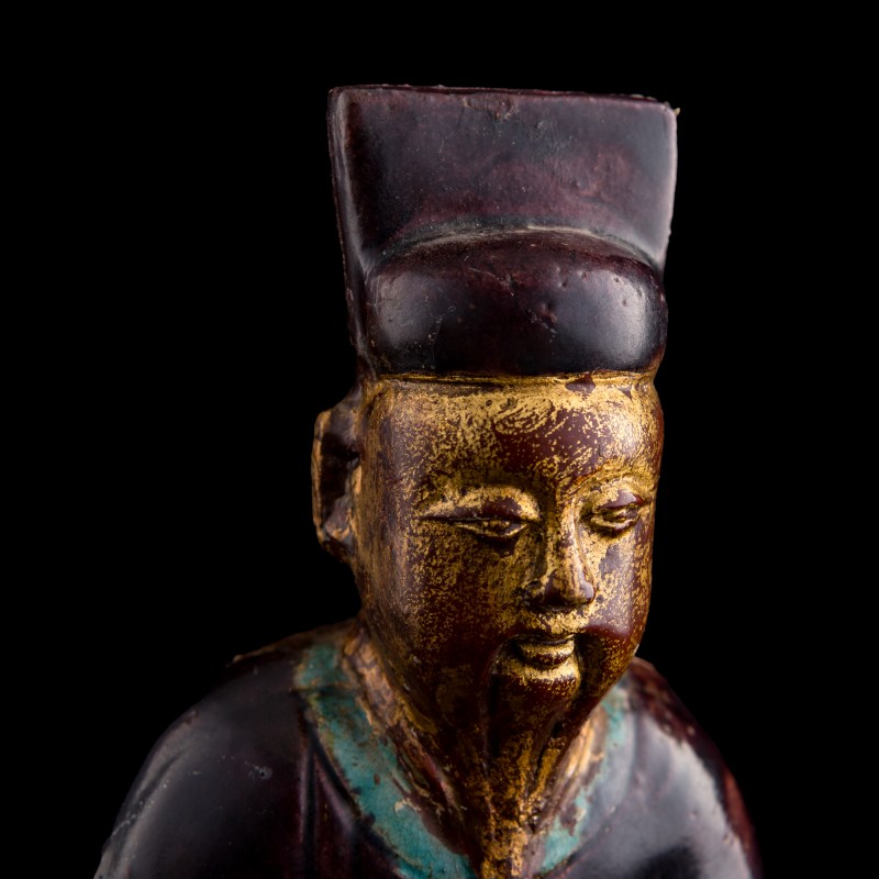 明代 陶塑人物三尊 | Three Chinese pottery figures, Ming dynasty - 图10
