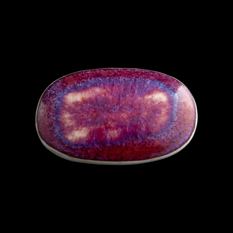 十八世紀 李炳清作窑變釉帶扣 | A Chinese flambe porcelain buckle, marked Li Bingqing, 18th century - 图1