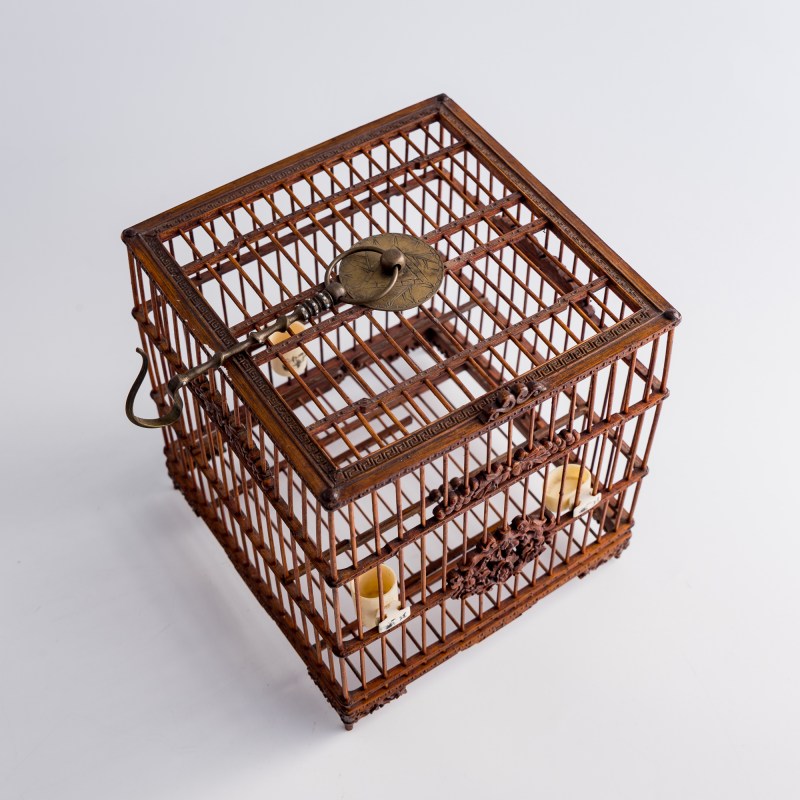 民國 竹雕方形鳥籠 | A Chinese bamboo birdcage, Republic period - 图6