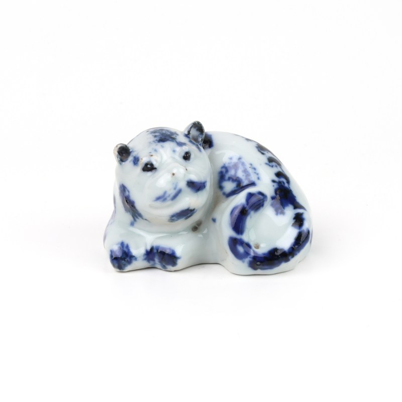 清晚期 青花小猫镇 - 图1