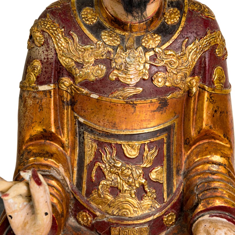 十八世紀 木雕漆金文昌坐像 | A Chinese gilt-lacquered wood seated figure of Wenchang, 18th century - 图4