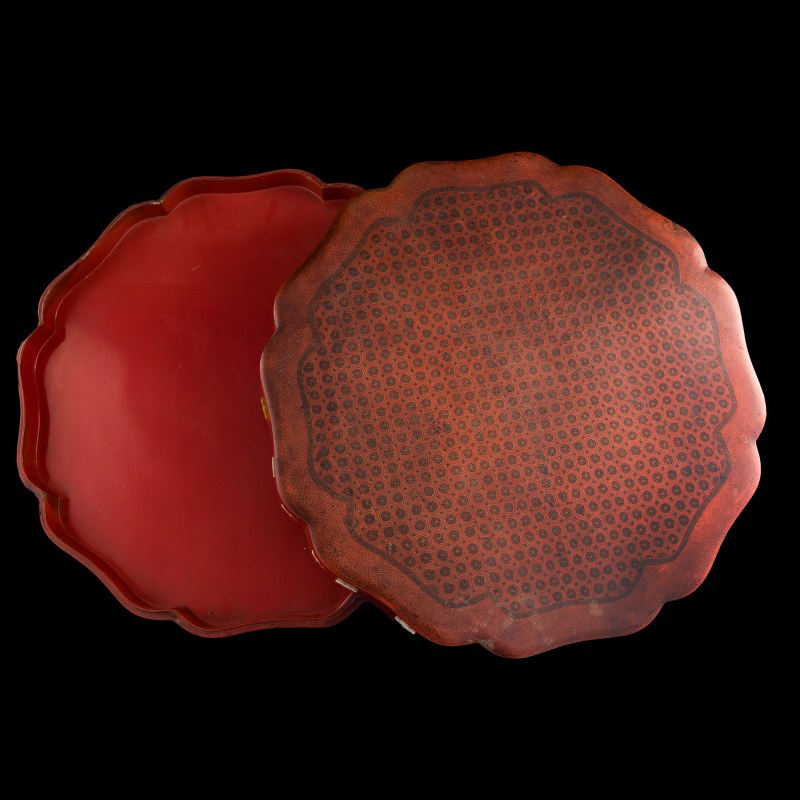 清乾隆 漆繪錦地紋葵形捧盒 | A Chinese painted lacquer 'brocade-pattern' lobed box, Qianlong period, Qing dynasty - 图6