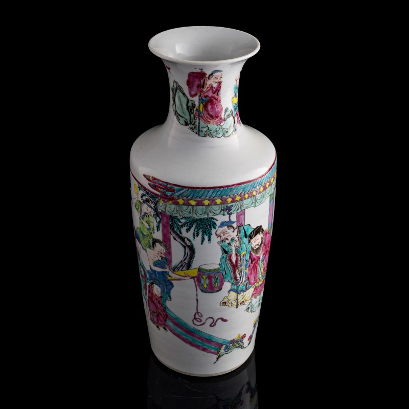 清雍正 粉彩人物瓶 | A Chinese famille rose figural vase, Yongzheng period, Qing dynasty - 图5
