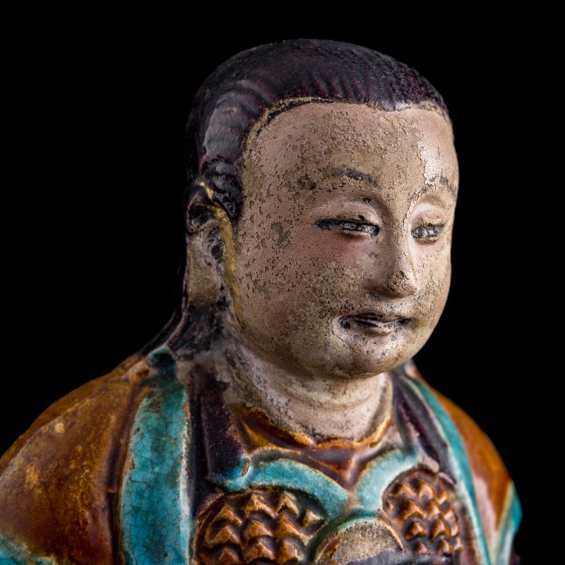明代 陶塑人物三尊 | Three Chinese pottery figures, Ming dynasty - 图12