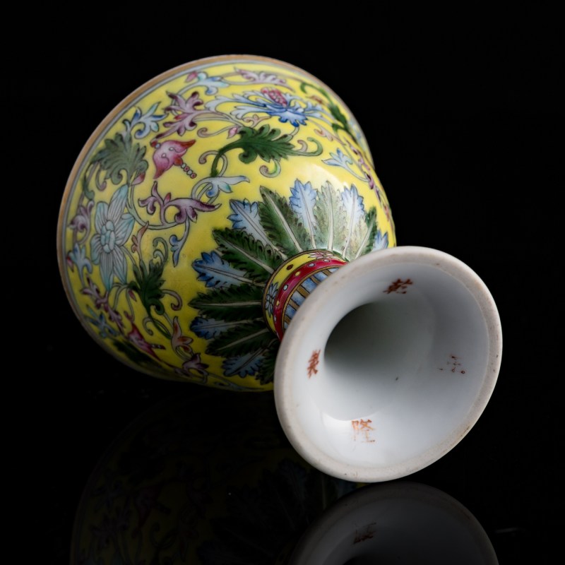 民國 黃地洋彩高足杯 | A Chinese yellow-ground yangcai stem cup, Republic period - 图7