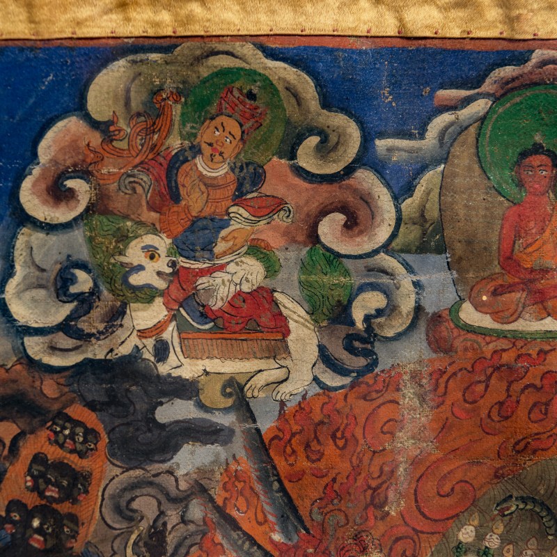 清代 藏傳六臂大黑天唐卡 | A Tibetan six-armed Mahakala thangka, Qing dynasty - 图6