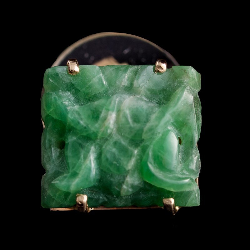 清代/民國 翡翠及歐珀耳環胸針六件 | Six Chinese jadeite and opal earrings and brooches, Qing/Republic period - 图8
