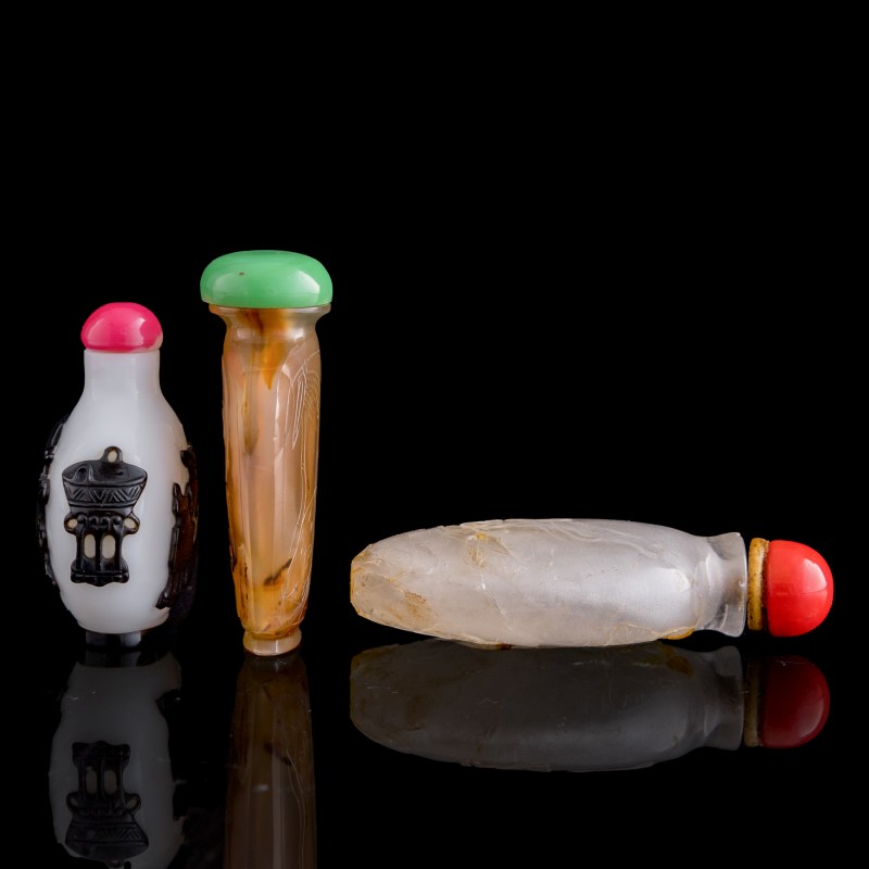 清代 各式鼻烟壺三隻 | Three assorted Chinese snuff bottles, Qing dynasty - 图3