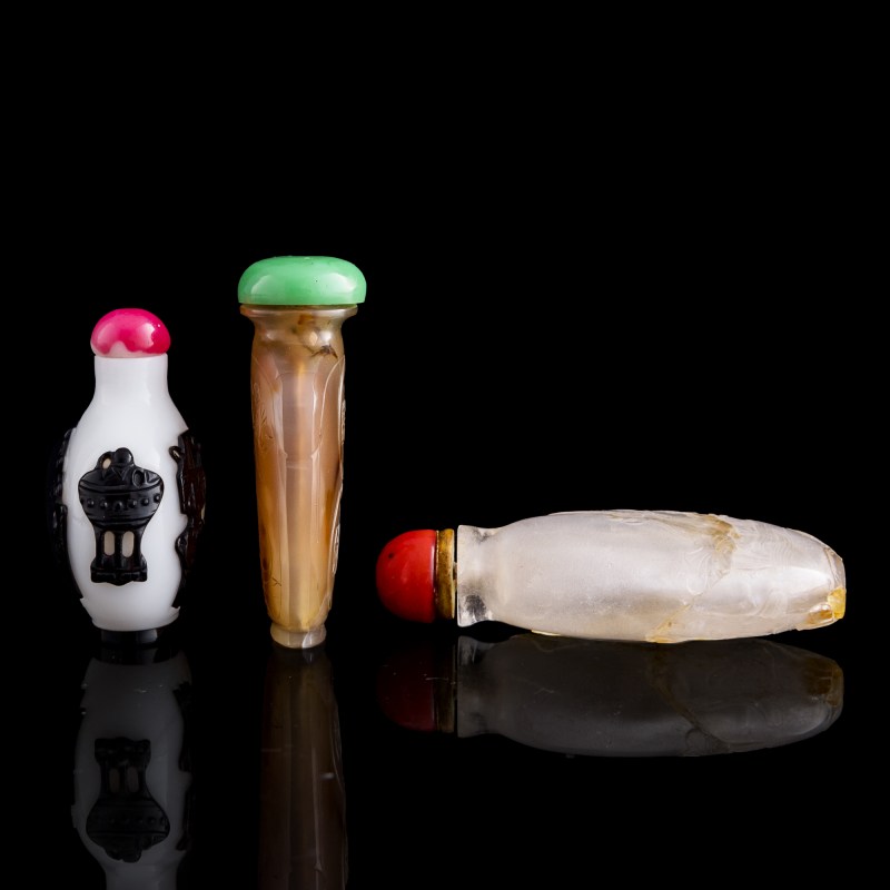 清代 各式鼻烟壺三隻 | Three assorted Chinese snuff bottles, Qing dynasty - 图4