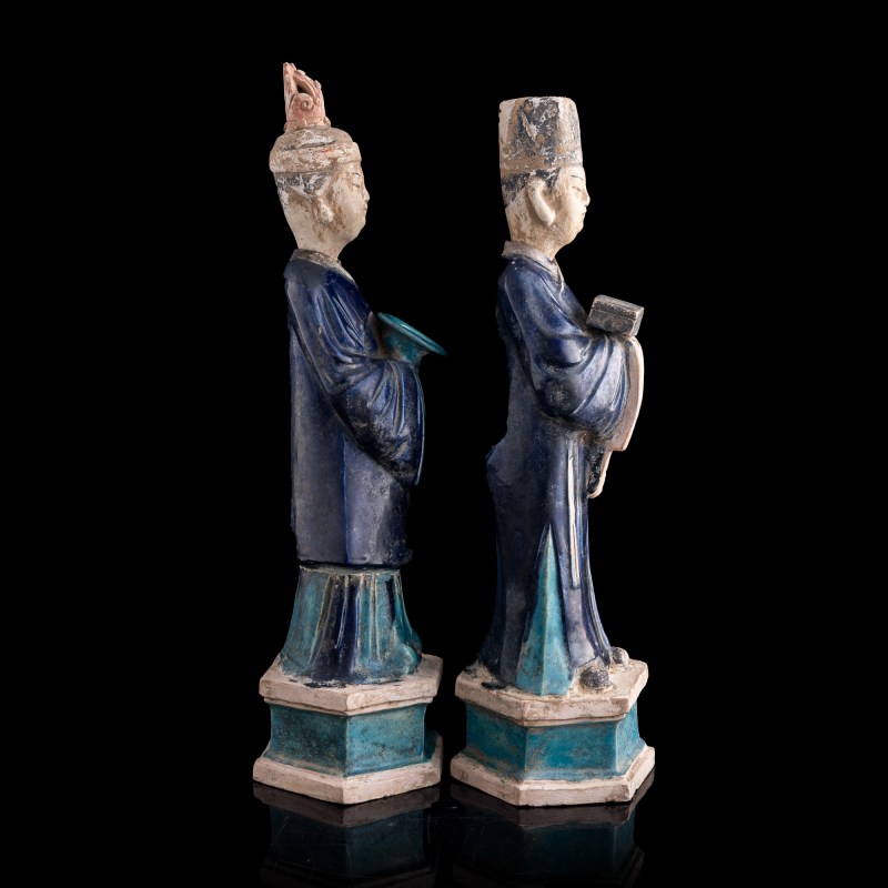 明代 三彩陶俑兩尊 | Two Chinese sancai pottery figures, Ming dynasty - 图4
