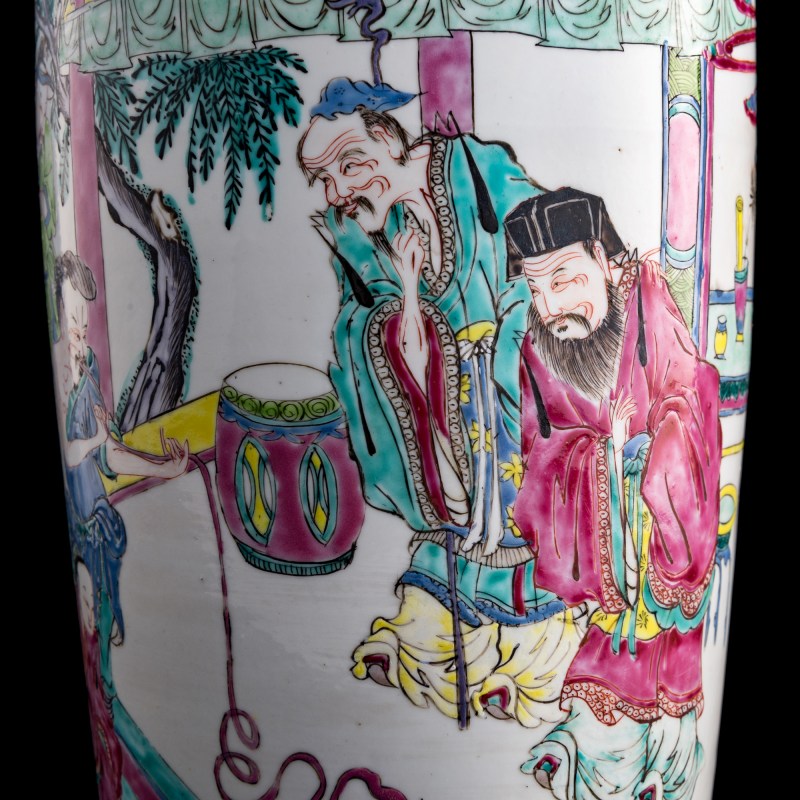 清雍正 粉彩人物瓶 | A Chinese famille rose figural vase, Yongzheng period, Qing dynasty - 图8