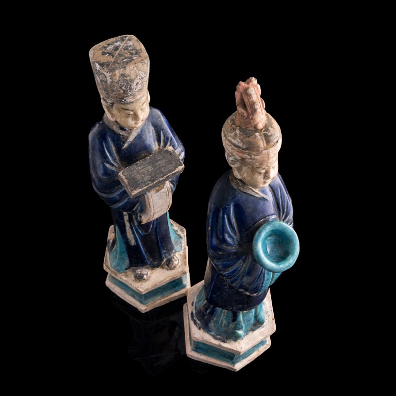 明代 三彩陶俑兩尊 | Two Chinese sancai pottery figures, Ming dynasty - 图7
