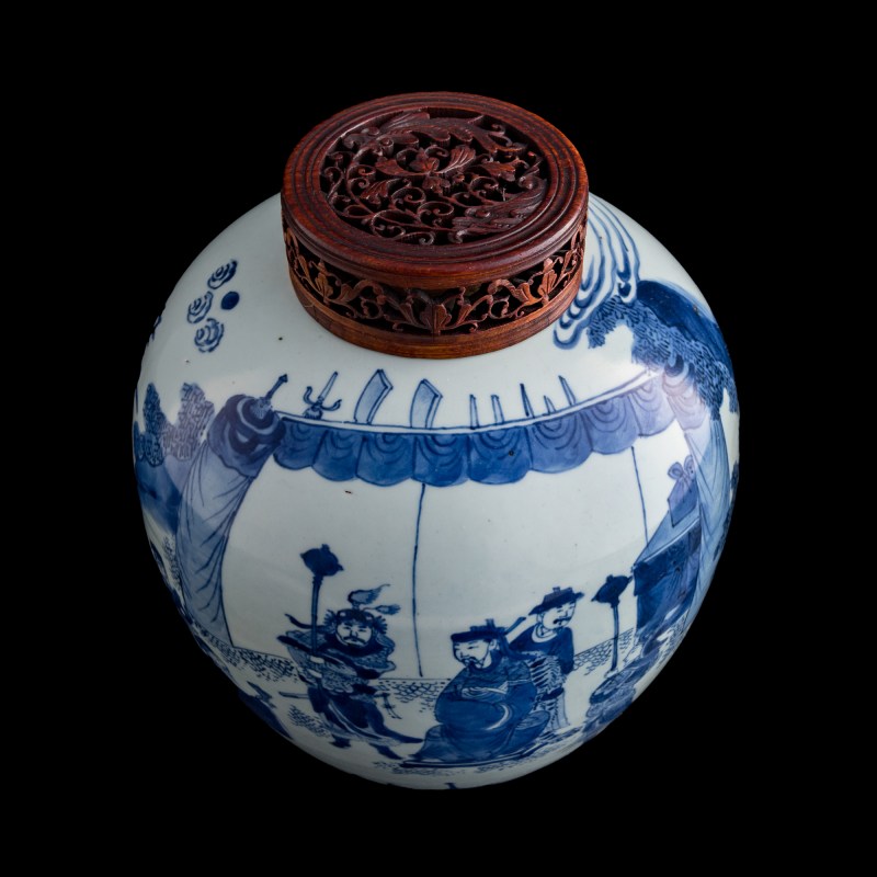 十七世紀 青花人物罐（附木蓋） | A Chinese blue and white 'figural' jar, 17th century - 图5
