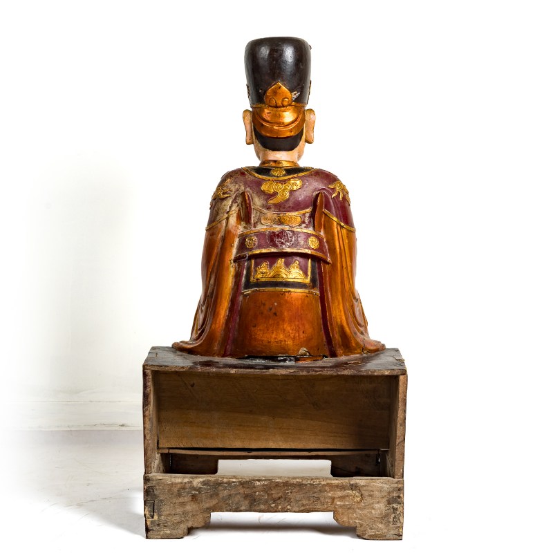 十八世紀 木雕漆金文昌坐像 | A Chinese gilt-lacquered wood seated figure of Wenchang, 18th century - 图7