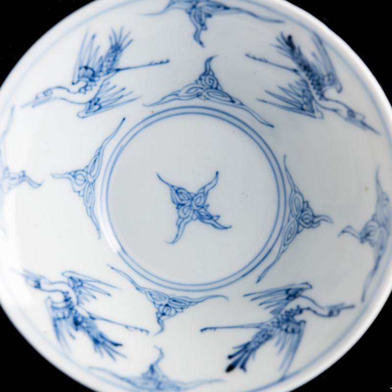 清雍正 青花雲鶴小碗（附盒） | A small Chinese blue and white 'cloud and crane' bowl, Yongzheng period, Qing dynasty - 图9